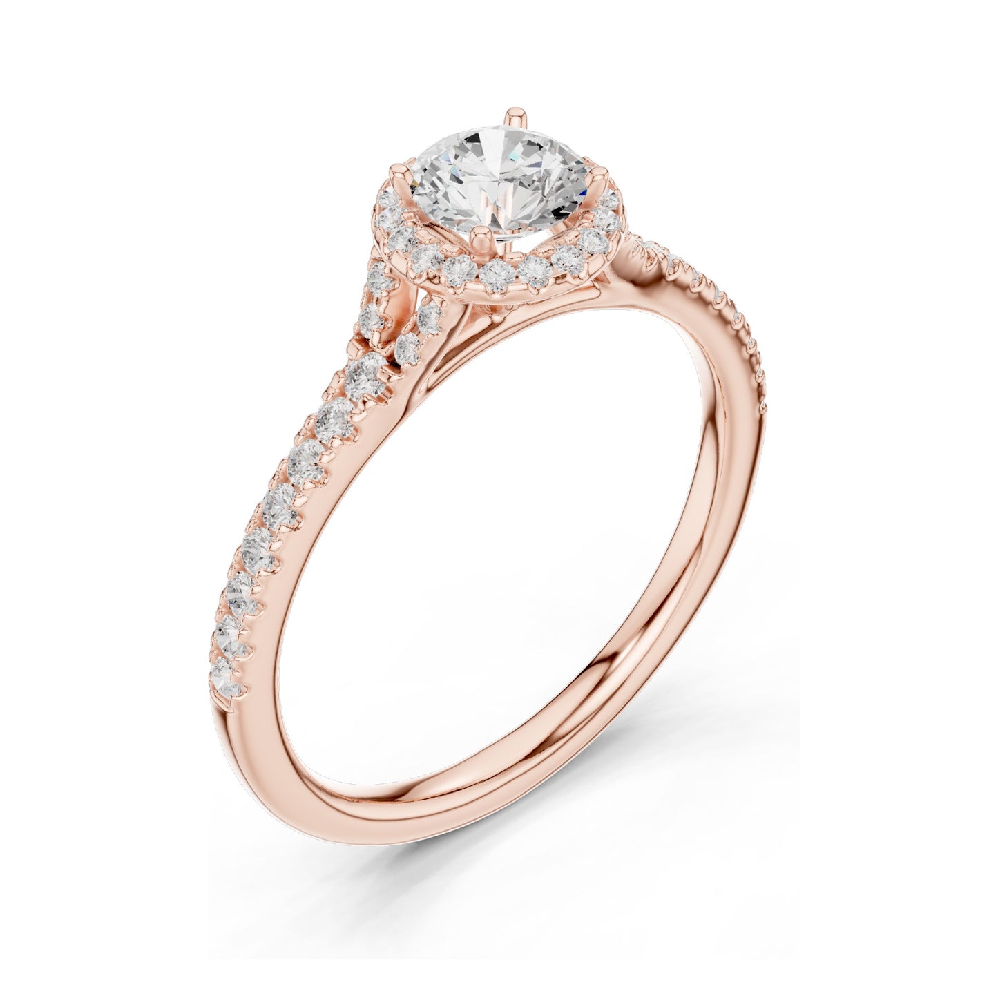 0.828 CT Round Brilliant Halo Lab Diamond Engagement Ring for Women | VVS-VS EF Clarity | 18KT, 14KT, 10KT Gold & 925 Silver | Moissanite Option | Rose, Yellow, White Gold