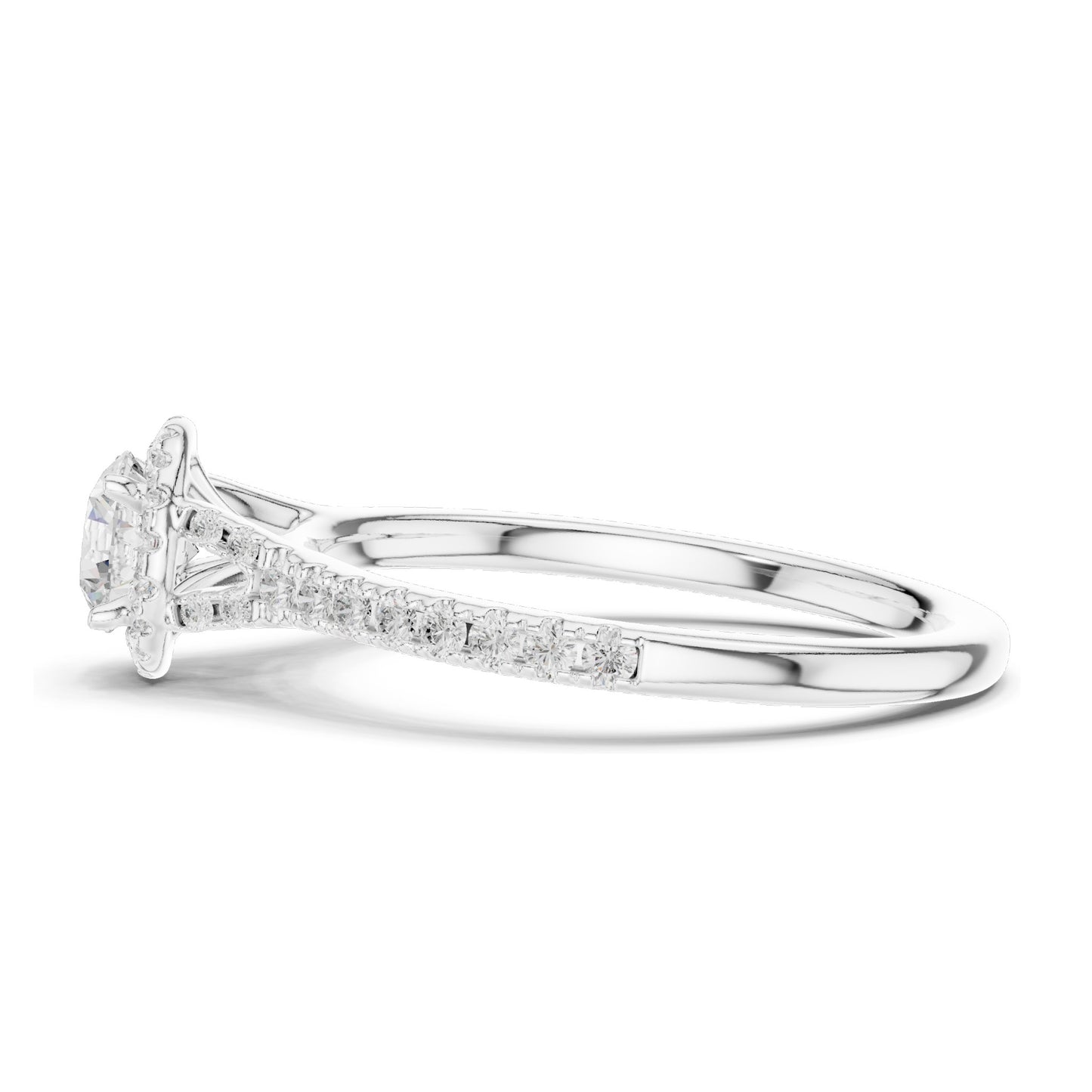 1.124 CT Round Brilliant Lab Diamond Halo Engagement Ring | VVS-VS EF Clarity | 18KT, 14KT, 10KT Gold & 925 Silver | Moissanite & Rose, Yellow, White Gold Options