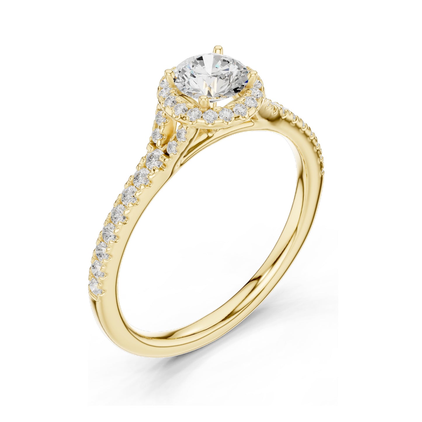 0.828 CT Round Brilliant Halo Lab Diamond Engagement Ring for Women | VVS-VS EF Clarity | 18KT, 14KT, 10KT Gold & 925 Silver | Moissanite Option | Rose, Yellow, White Gold
