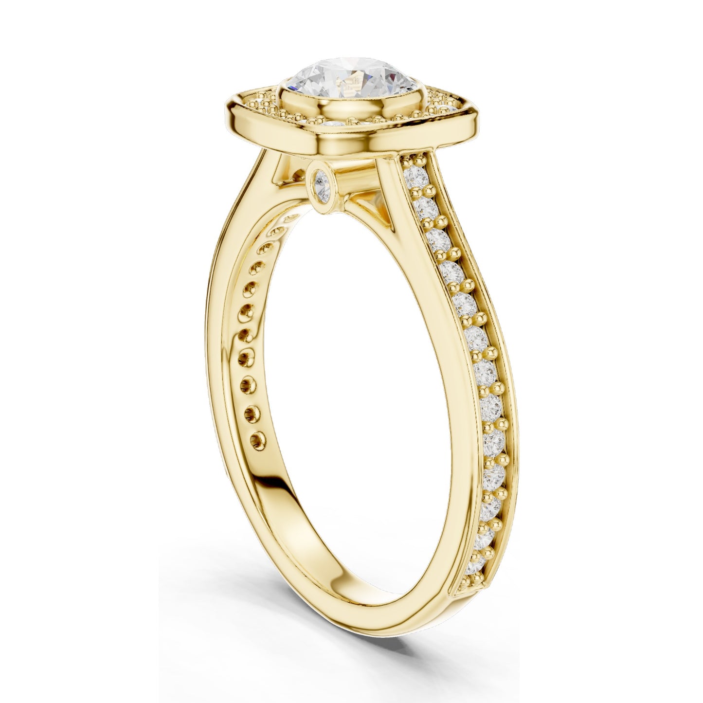 1.066 CT Round Brilliant Lab Diamond Halo Engagement Ring | VVS-VS EF Clarity | 18KT, 14KT, 10KT Gold & 925 Silver | Moissanite & Rose, Yellow, White Gold Options