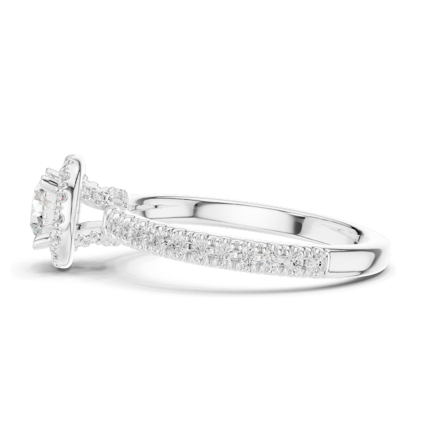 1.178 CT Round Brilliant Lab Diamond Halo Engagement Ring | VVS-VS EF Clarity | 18KT, 14KT, 10KT Gold & 925 Silver | Moissanite & Rose, Yellow, White Gold Options