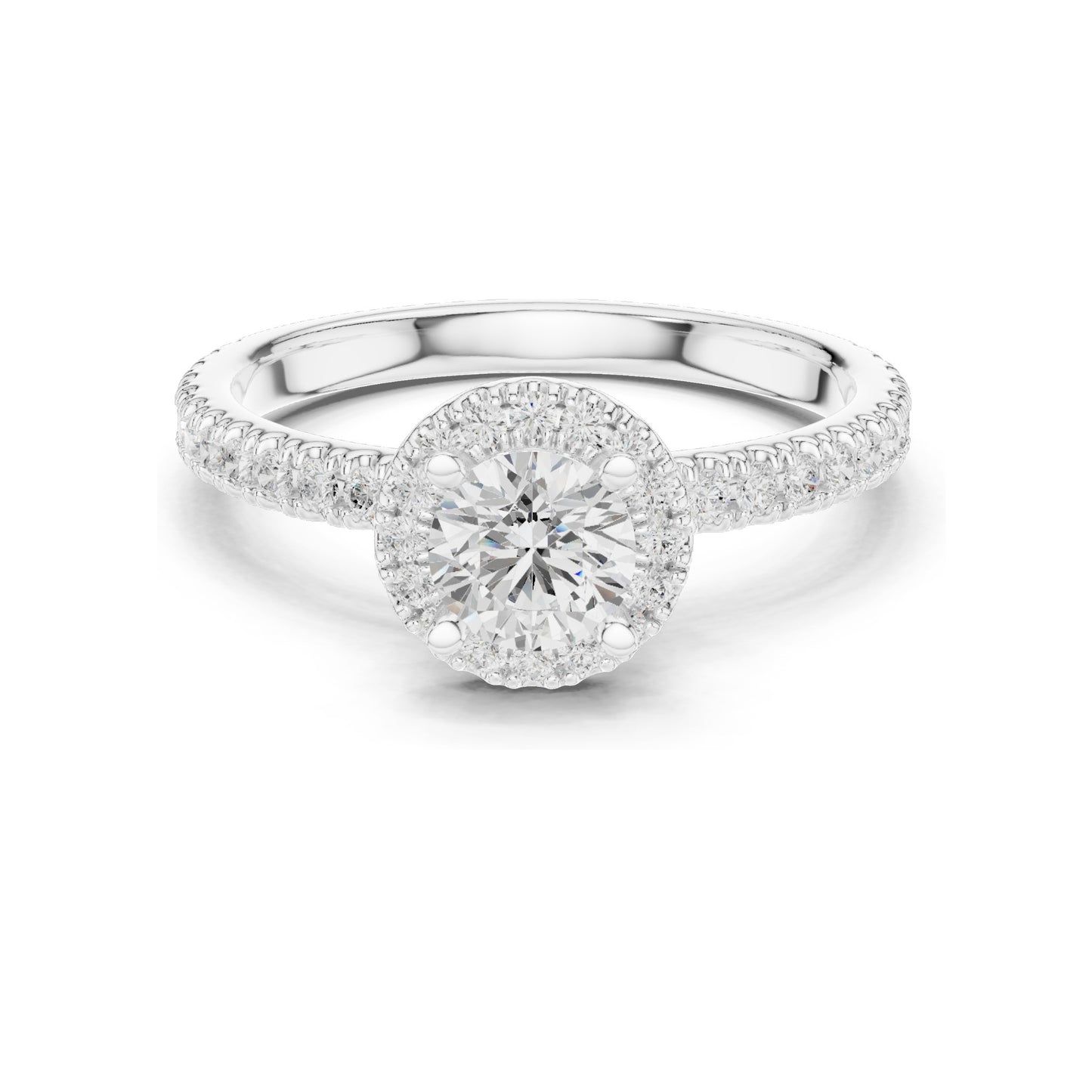 1.178 CT Round Brilliant Lab Diamond Halo Engagement Ring | VVS-VS EF Clarity | 18KT, 14KT, 10KT Gold & 925 Silver | Moissanite & Rose, Yellow, White Gold Options