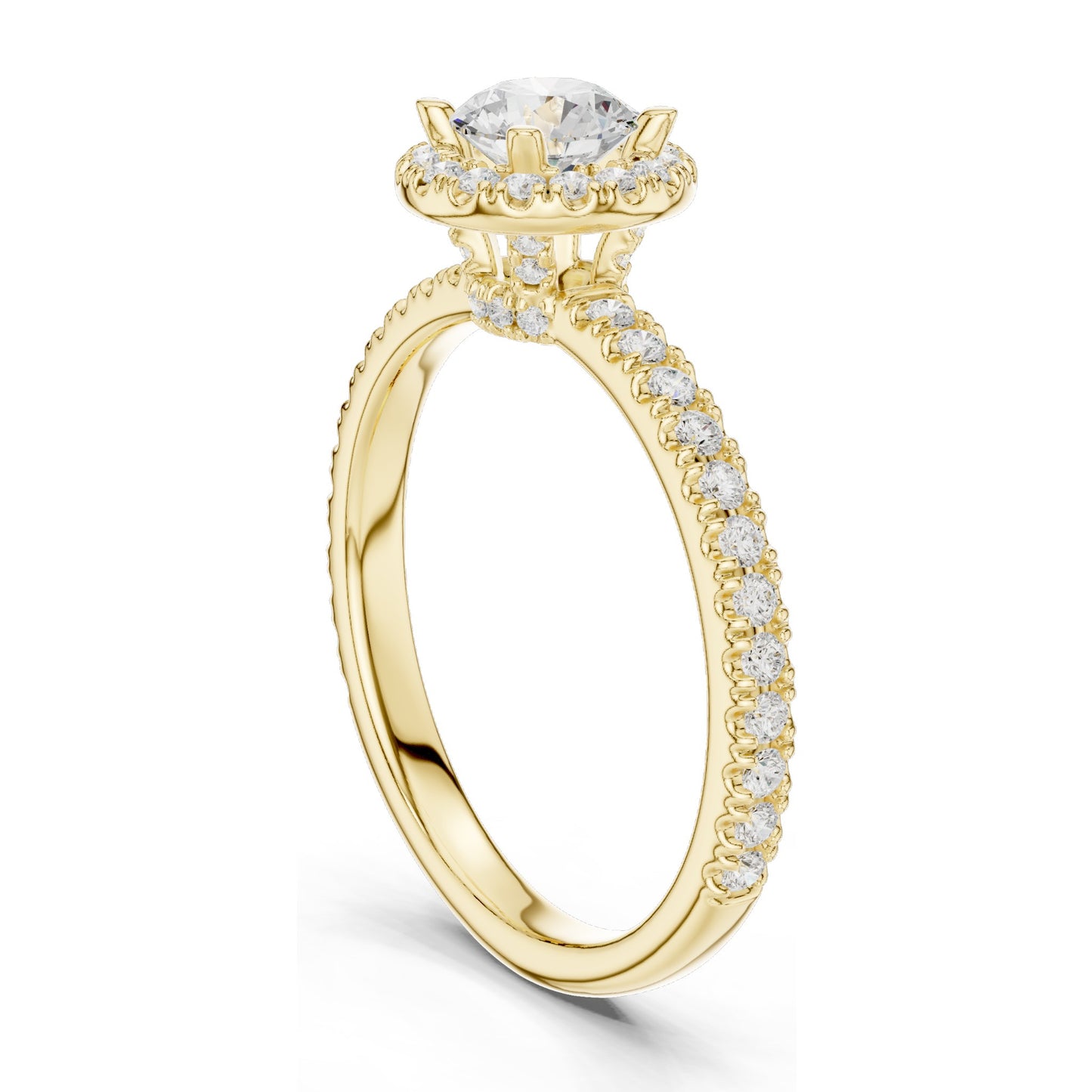 1.178 CT Round Brilliant Lab Diamond Halo Engagement Ring | VVS-VS EF Clarity | 18KT, 14KT, 10KT Gold & 925 Silver | Moissanite & Rose, Yellow, White Gold Options