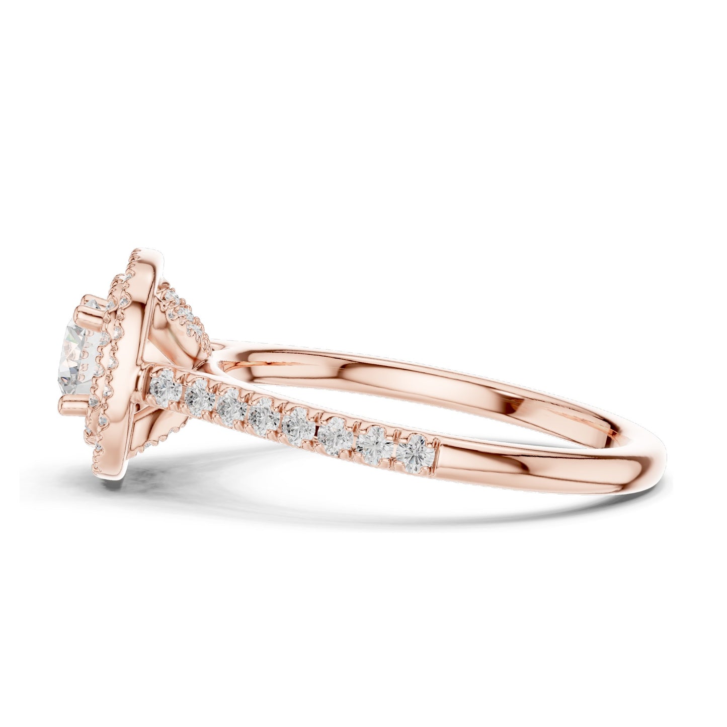 1.07 CT Round Brilliant Lab Diamond Halo Engagement Ring for Women | VVS-VS EF Clarity | 18KT, 14KT, 10KT Gold & 925 Silver | Rose, Yellow, White Gold & Moissanite Options