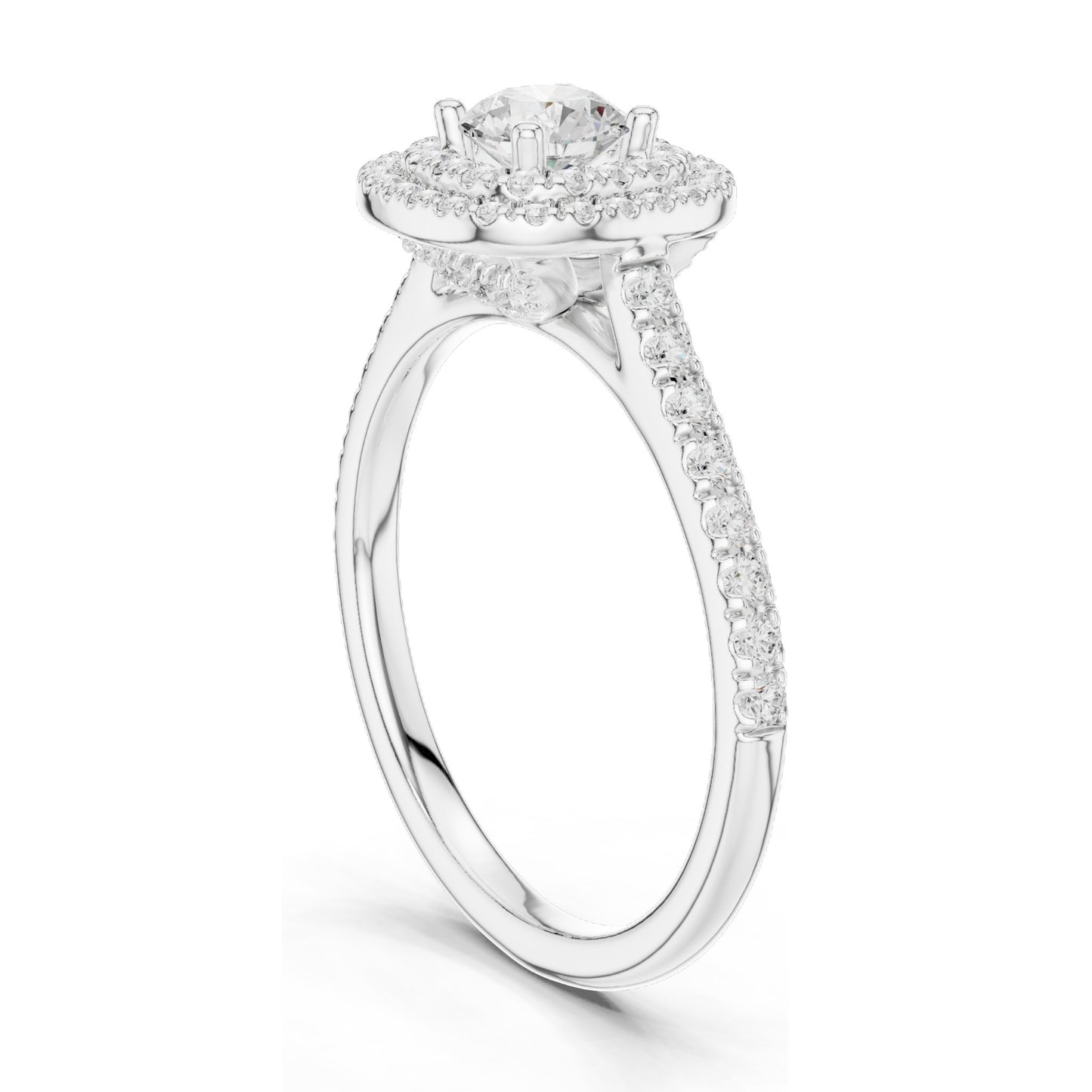 1.07 CT Round Brilliant Lab Diamond Halo Engagement Ring for Women | VVS-VS EF Clarity | 18KT, 14KT, 10KT Gold & 925 Silver | Rose, Yellow, White Gold & Moissanite Options