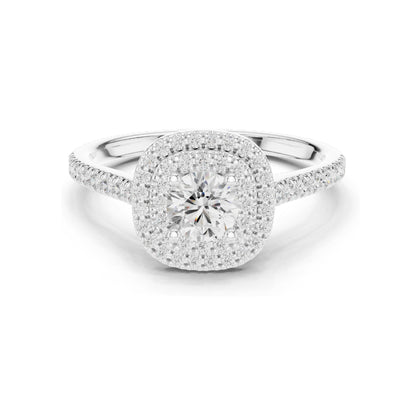 1.07 CT Round Brilliant Lab Diamond Halo Engagement Ring for Women | VVS-VS EF Clarity | 18KT, 14KT, 10KT Gold & 925 Silver | Rose, Yellow, White Gold & Moissanite Options