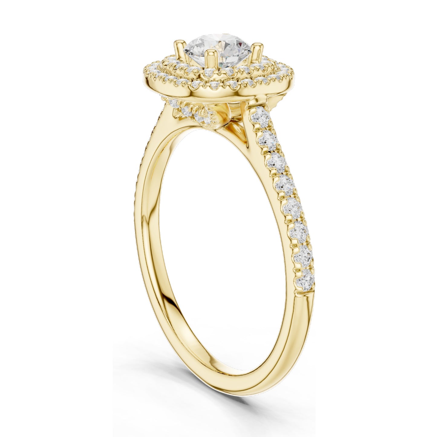 1.07 CT Round Brilliant Lab Diamond Halo Engagement Ring for Women | VVS-VS EF Clarity | 18KT, 14KT, 10KT Gold & 925 Silver | Rose, Yellow, White Gold & Moissanite Options