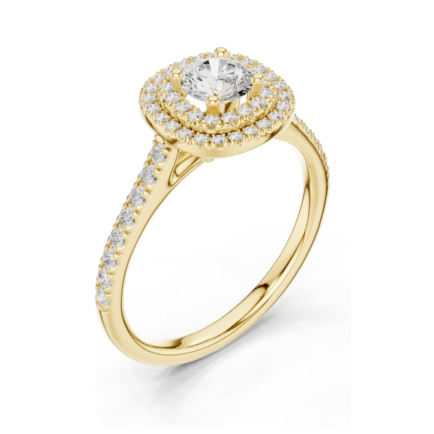 1.07 CT Round Brilliant Lab Diamond Halo Engagement Ring for Women | VVS-VS EF Clarity | 18KT, 14KT, 10KT Gold & 925 Silver | Rose, Yellow, White Gold & Moissanite Options