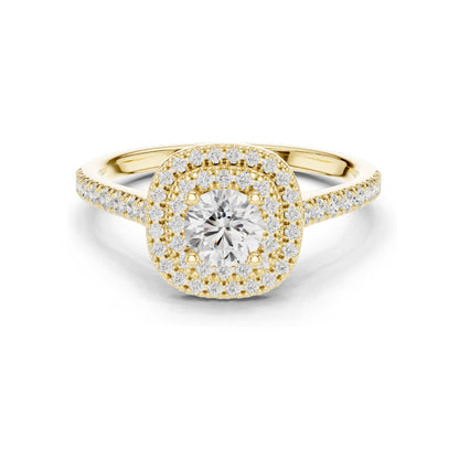 1.07 CT Round Brilliant Lab Diamond Halo Engagement Ring for Women | VVS-VS EF Clarity | 18KT, 14KT, 10KT Gold & 925 Silver | Rose, Yellow, White Gold & Moissanite Options