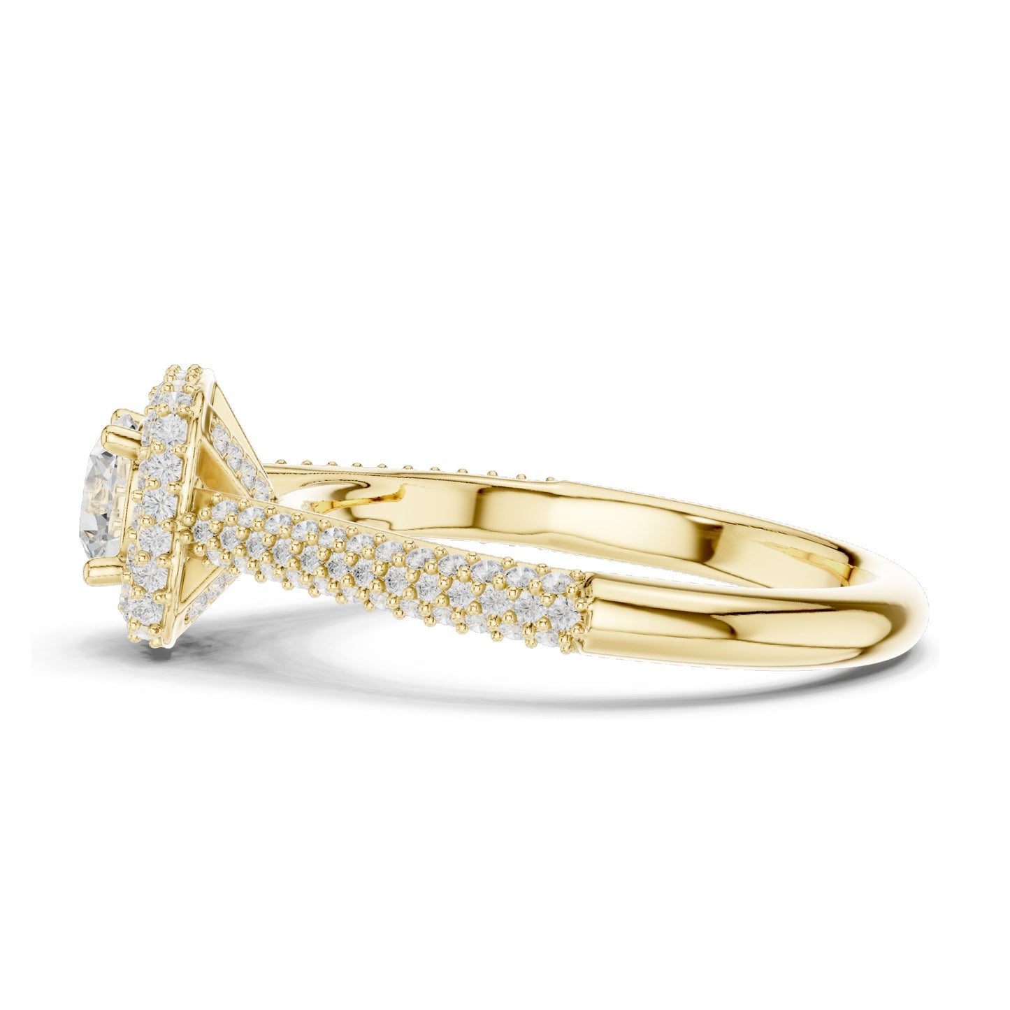 1.30 CT Round Brilliant Lab Diamond Halo Engagement Ring for Women | VVS-VS EF Clarity | 18KT, 14KT, 10KT Gold & 925 Silver | Rose, Yellow, White Gold & Moissanite Options