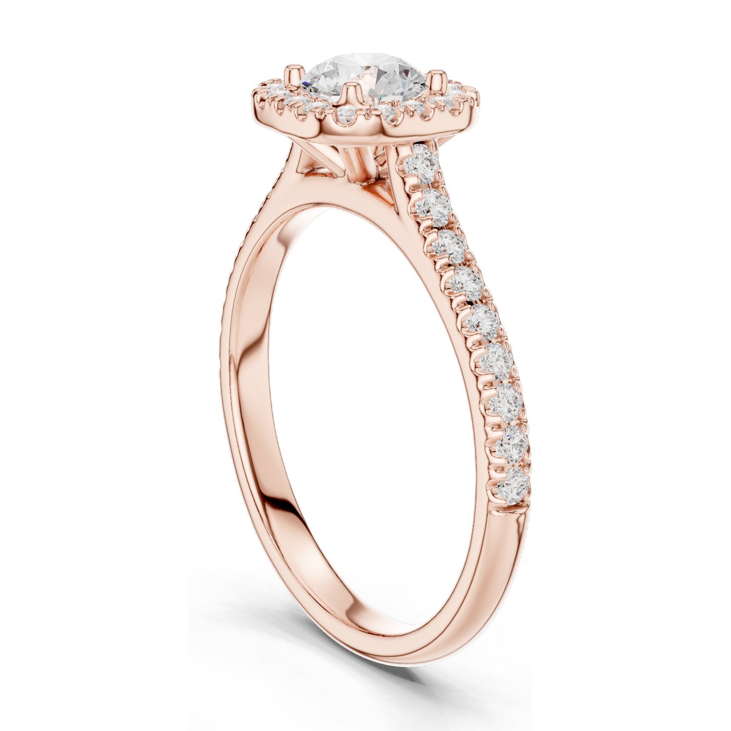 1.202 CT Round Brilliant Lab Diamond Halo Ring for Women | VVS-VS EF Clarity | 18KT, 14KT, 10KT Gold & 925 Silver | Rose, Yellow, White Gold & Moissanite Options