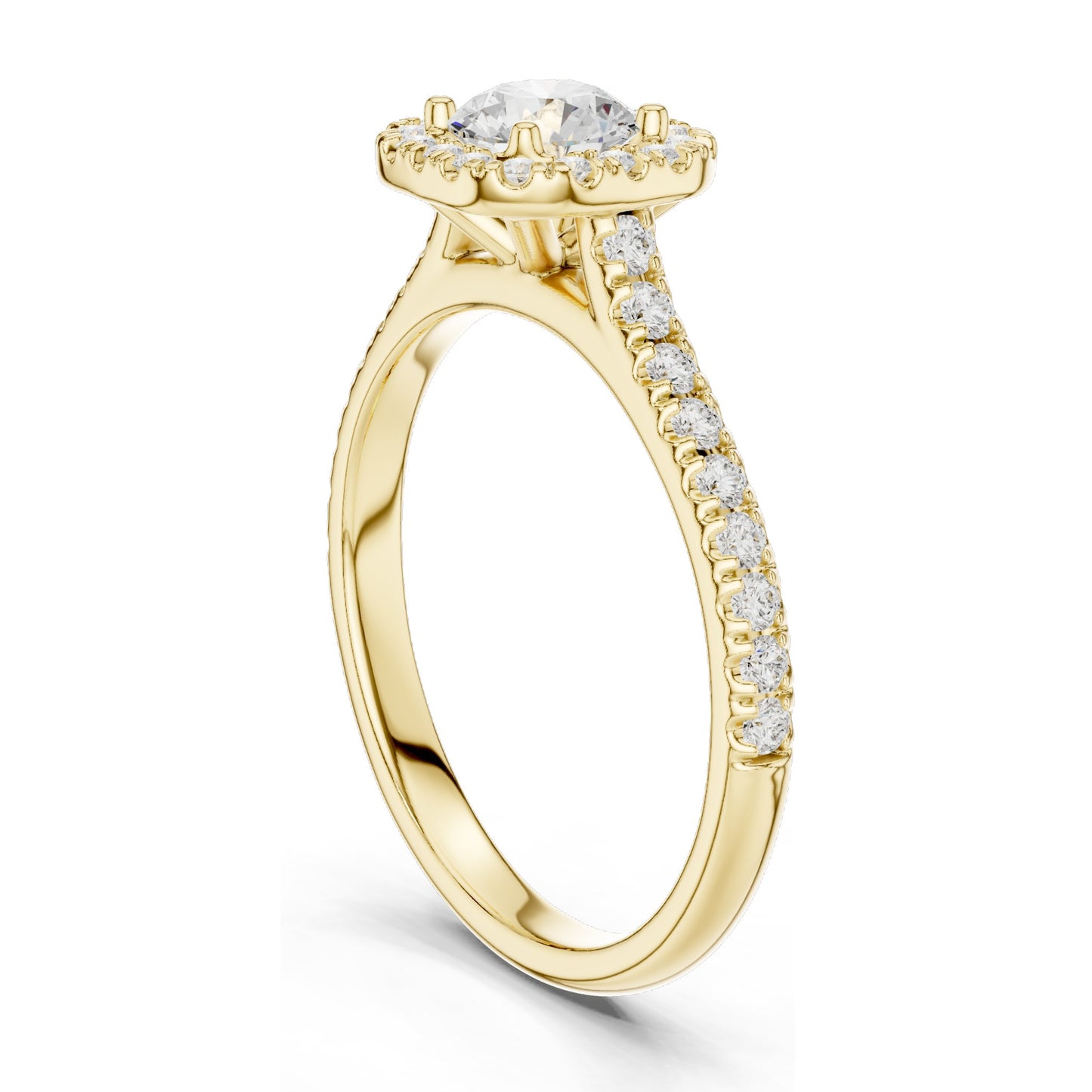 1.202 CT Round Brilliant Lab Diamond Halo Ring for Women | VVS-VS EF Clarity | 18KT, 14KT, 10KT Gold & 925 Silver | Rose, Yellow, White Gold & Moissanite Options