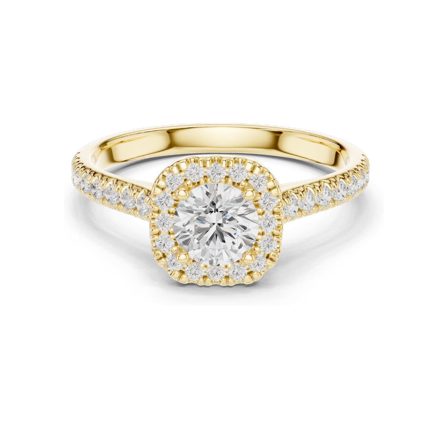 1.202 CT Round Brilliant Lab Diamond Halo Ring for Women | VVS-VS EF Clarity | 18KT, 14KT, 10KT Gold & 925 Silver | Rose, Yellow, White Gold & Moissanite Options