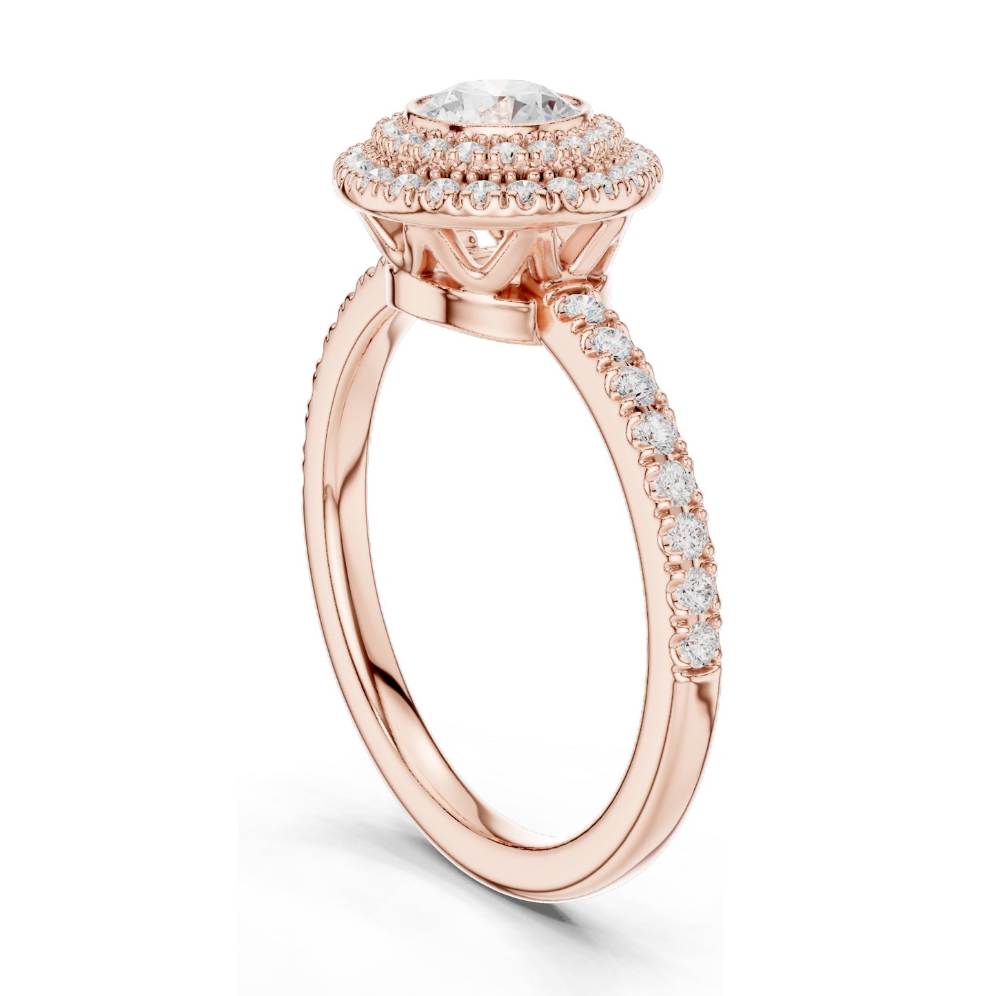 1.134 CT Round Brilliant Lab Diamond Halo Engagement Ring for Women | VVS-VS EF Clarity | 18KT, 14KT, 10KT Gold & 925 Silver | Rose, Yellow, White Gold & Moissanite Options