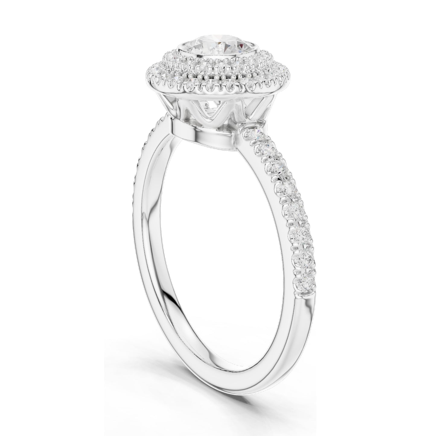 1.134 CT Round Brilliant Lab Diamond Halo Engagement Ring for Women | VVS-VS EF Clarity | 18KT, 14KT, 10KT Gold & 925 Silver | Rose, Yellow, White Gold & Moissanite Options