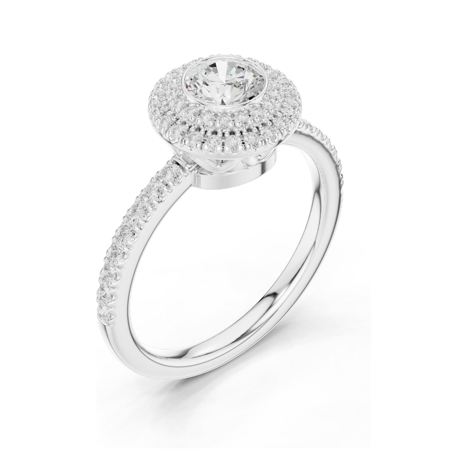1.134 CT Round Brilliant Lab Diamond Halo Engagement Ring for Women | VVS-VS EF Clarity | 18KT, 14KT, 10KT Gold & 925 Silver | Rose, Yellow, White Gold & Moissanite Options
