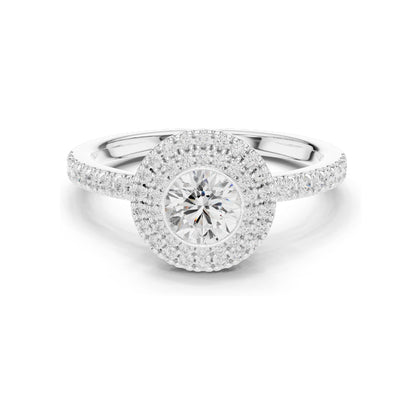 1.134 CT Round Brilliant Lab Diamond Halo Engagement Ring for Women | VVS-VS EF Clarity | 18KT, 14KT, 10KT Gold & 925 Silver | Rose, Yellow, White Gold & Moissanite Options