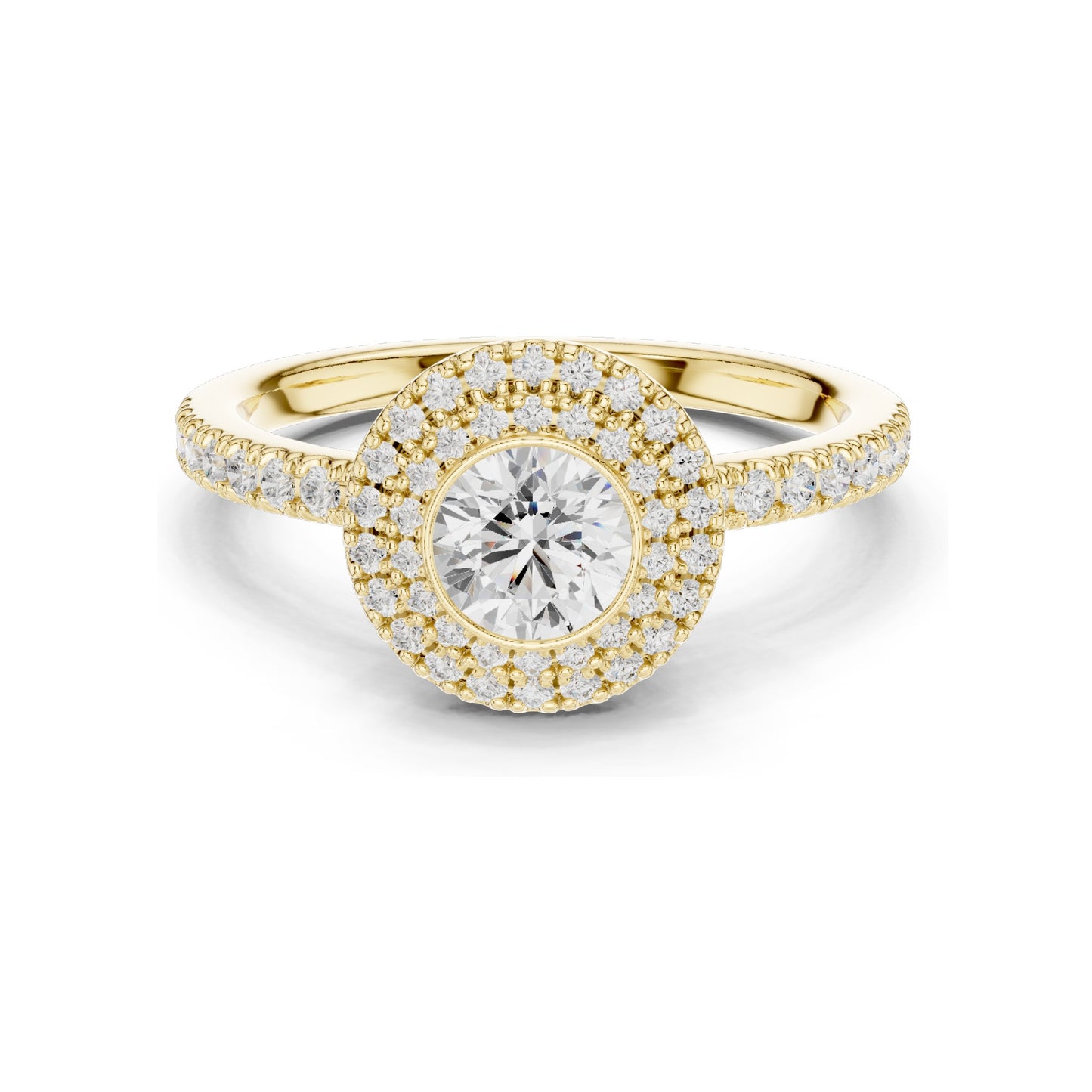 1.134 CT Round Brilliant Lab Diamond Halo Engagement Ring for Women | VVS-VS EF Clarity | 18KT, 14KT, 10KT Gold & 925 Silver | Rose, Yellow, White Gold & Moissanite Options