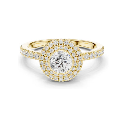 1.134 CT Round Brilliant Lab Diamond Halo Engagement Ring for Women | VVS-VS EF Clarity | 18KT, 14KT, 10KT Gold & 925 Silver | Rose, Yellow, White Gold & Moissanite Options