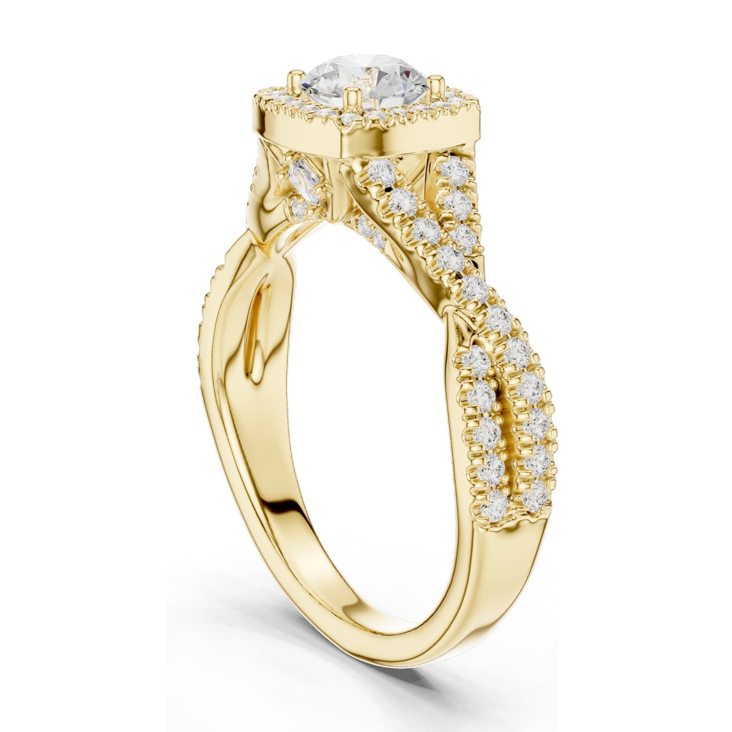 1.27 CT Round Cushion Lab Diamond Halo Ring for Women | VVS-VS EF Clarity | 18KT, 14KT, 10KT Gold & 925 Silver | Rose, Yellow, White Gold & Moissanite Options