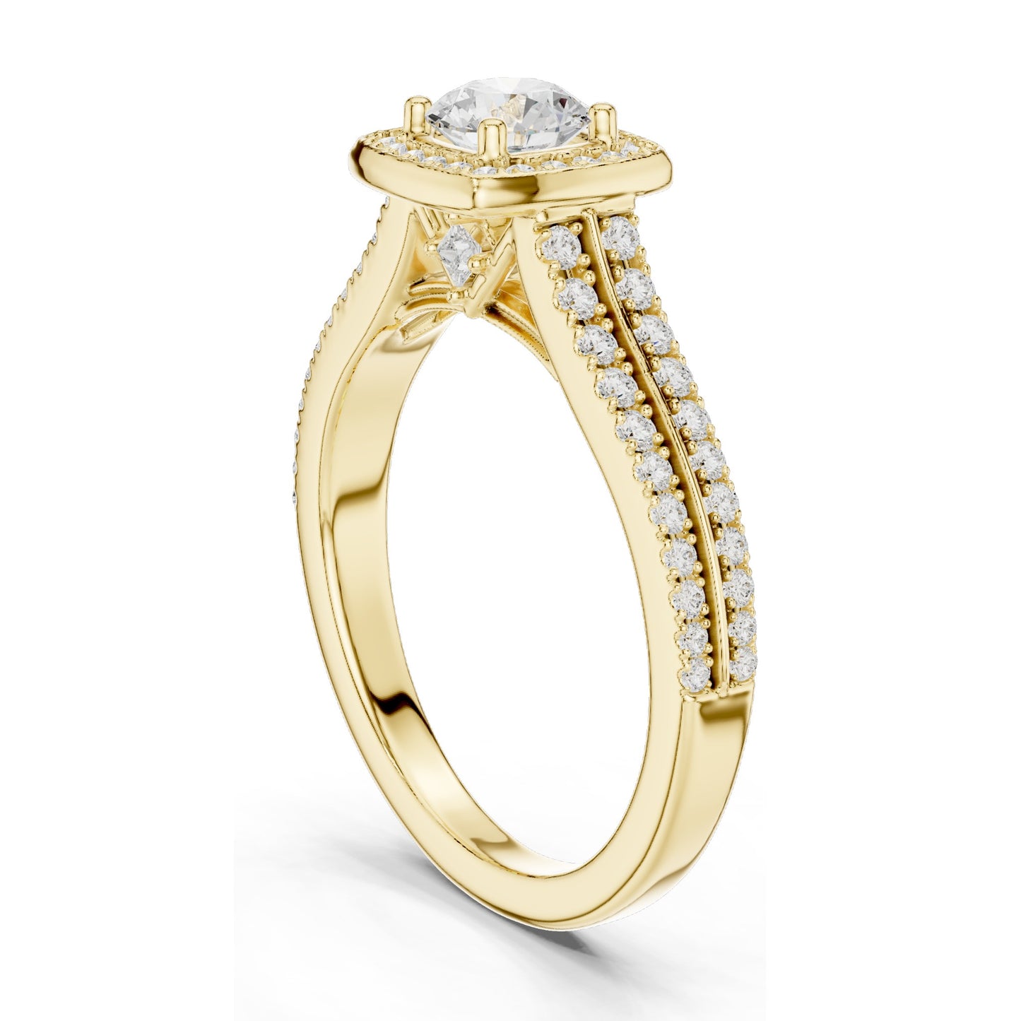 0.994 CT Round Cut Halo Lab Diamond Engagement Ring for Women | VVS-VS EF Clarity | 18KT, 14KT, 10KT Gold & 925 Silver | Rose, Yellow, White Gold & Moissanite Options
