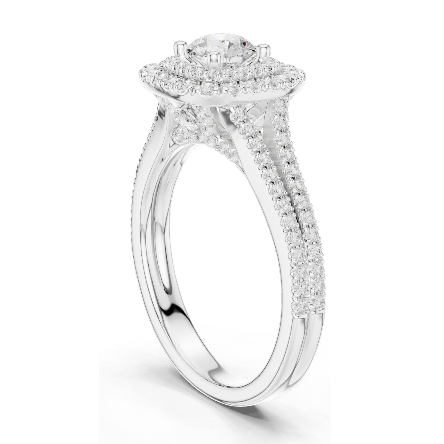 1.306 CT Lab Diamond Halo Engagement Ring for Women | VVS-VS EF Clarity | 18KT, 14KT, 10KT Gold & 925 Silver | Rose, Yellow, White Gold & Moissanite Options
