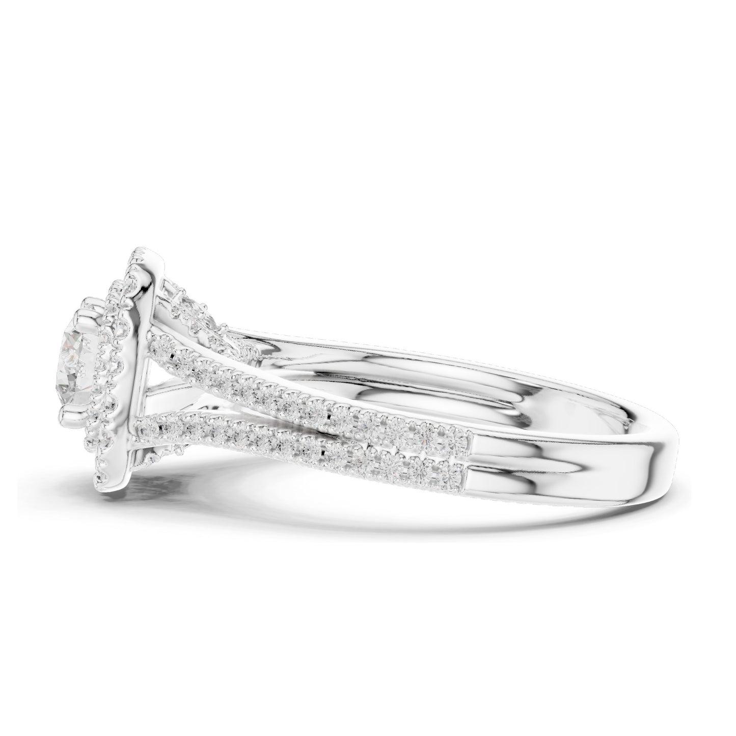 1.306 CT Lab Diamond Halo Engagement Ring for Women | VVS-VS EF Clarity | 18KT, 14KT, 10KT Gold & 925 Silver | Rose, Yellow, White Gold & Moissanite Options