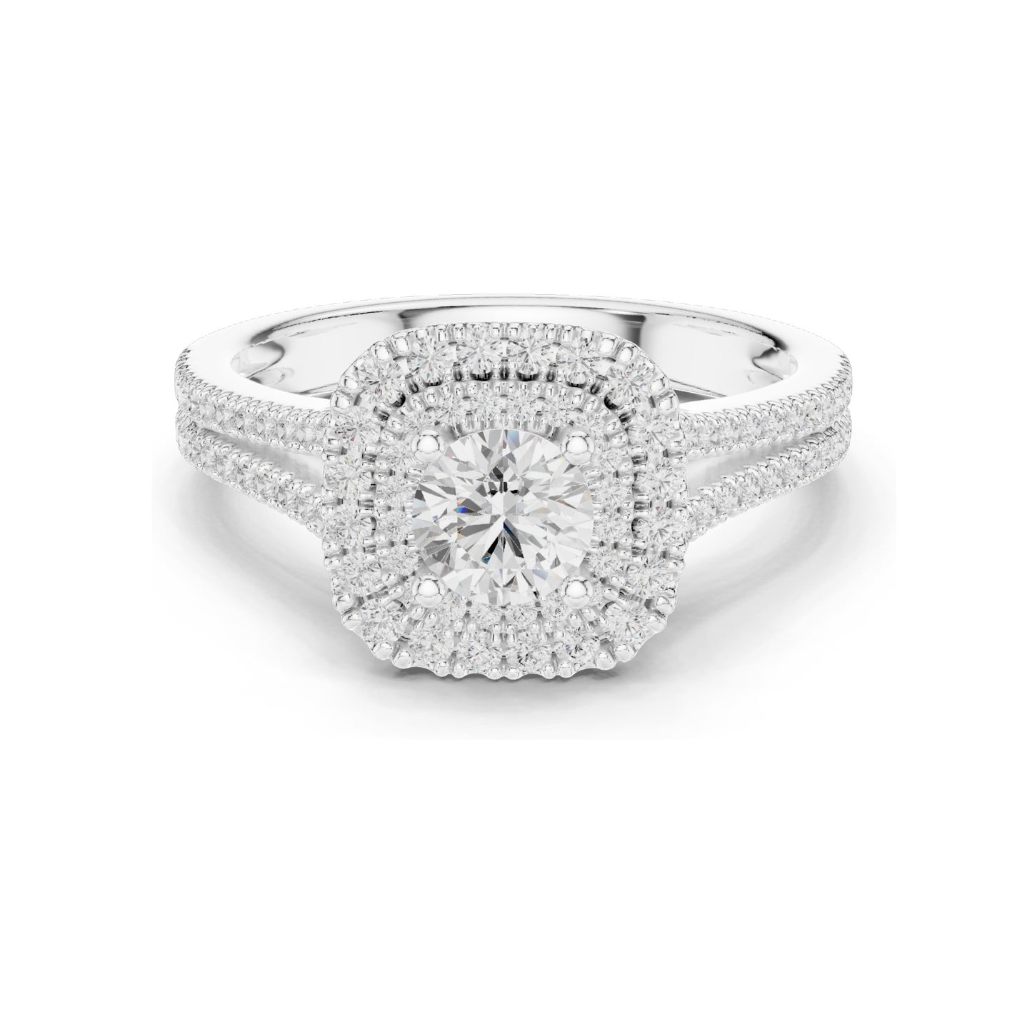 1.306 CT Lab Diamond Halo Engagement Ring for Women | VVS-VS EF Clarity | 18KT, 14KT, 10KT Gold & 925 Silver | Rose, Yellow, White Gold & Moissanite Options