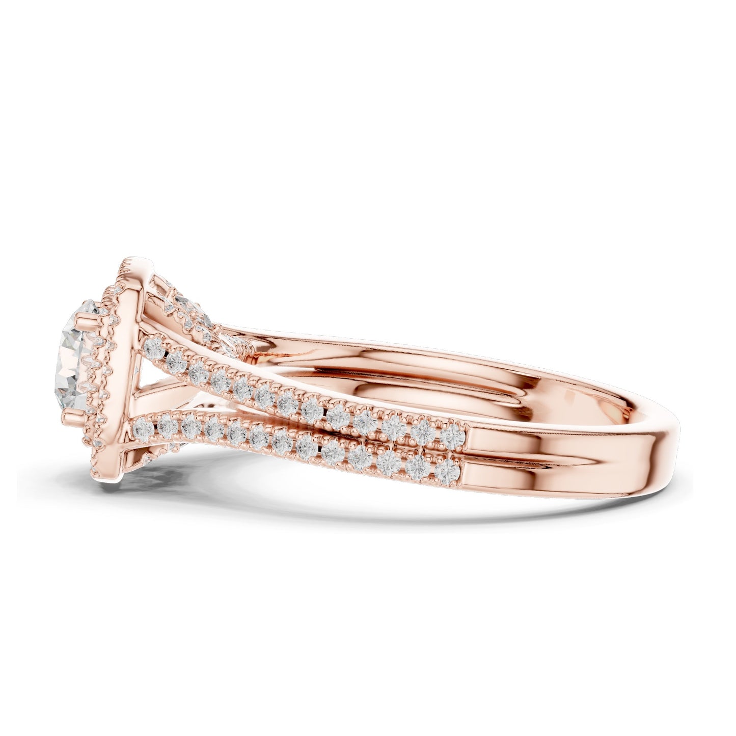 1.388 CT Round Cut Halo Lab Diamond Engagement Ring for Women | VVS-VS EF Clarity | 18KT, 14KT, 10KT Gold & 925 Silver | Rose, Yellow, White Gold & Moissanite Options