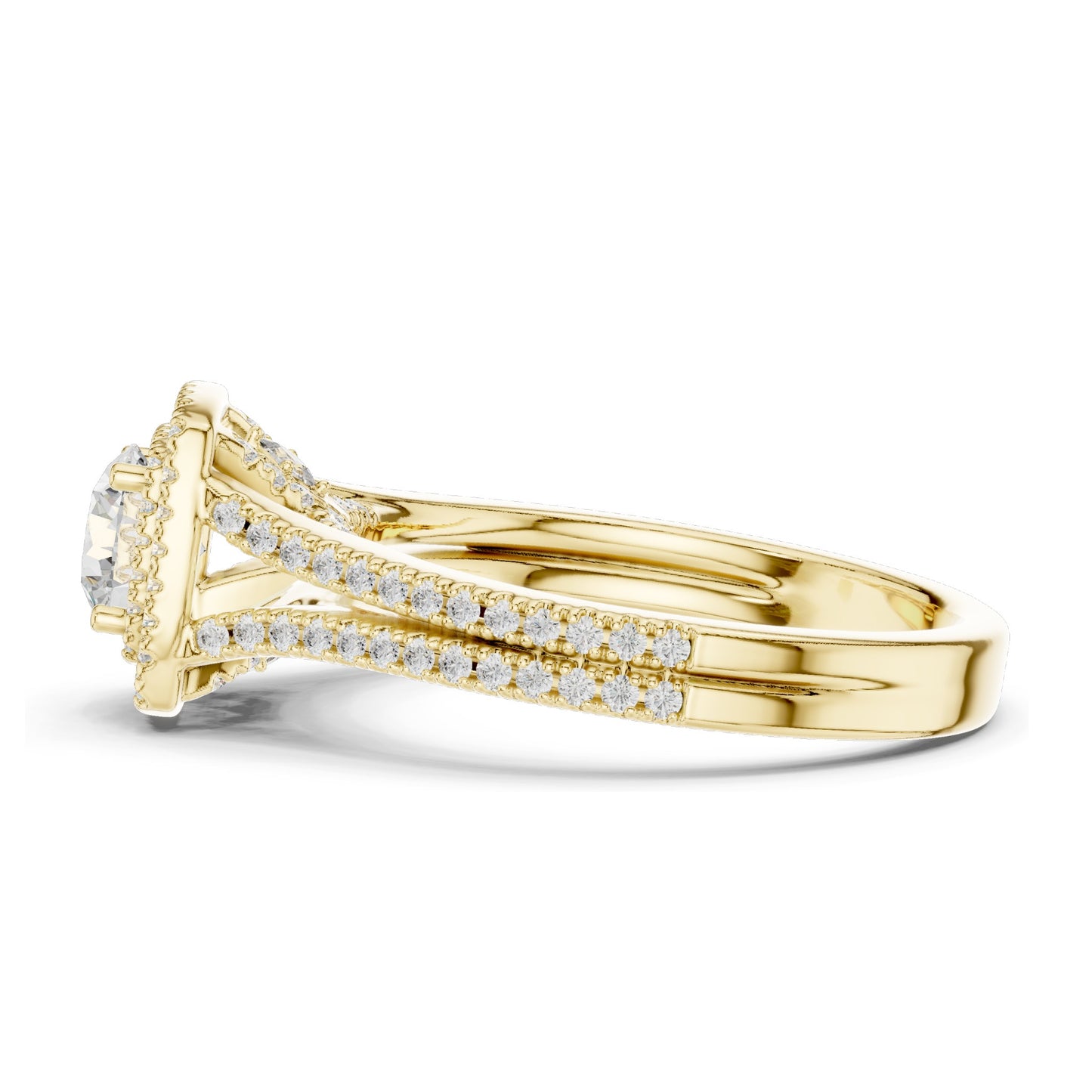 1.388 CT Round Cut Halo Lab Diamond Engagement Ring for Women | VVS-VS EF Clarity | 18KT, 14KT, 10KT Gold & 925 Silver | Rose, Yellow, White Gold & Moissanite Options