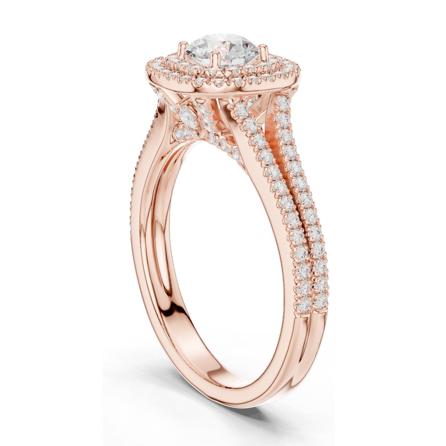 1.726 CT Lab Diamond Halo Engagement Ring for Women | VVS-VS EF Clarity | 18KT, 14KT, 10KT Gold & 925 Silver | Rose, Yellow, White Gold & Moissanite Options