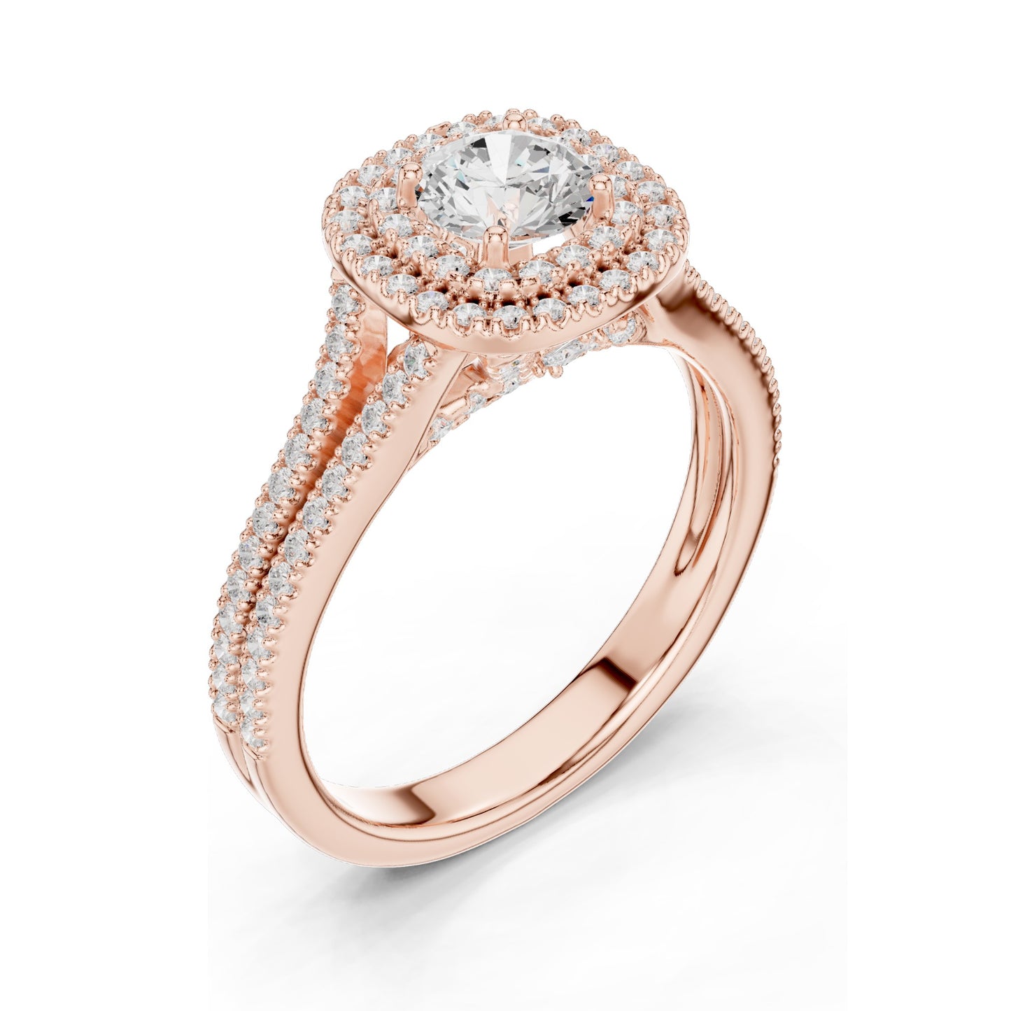 1.726 CT Lab Diamond Halo Engagement Ring for Women | VVS-VS EF Clarity | 18KT, 14KT, 10KT Gold & 925 Silver | Rose, Yellow, White Gold & Moissanite Options