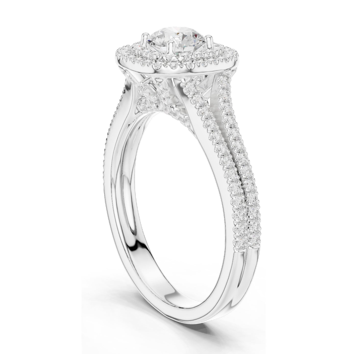 1.726 CT Lab Diamond Halo Engagement Ring for Women | VVS-VS EF Clarity | 18KT, 14KT, 10KT Gold & 925 Silver | Rose, Yellow, White Gold & Moissanite Options