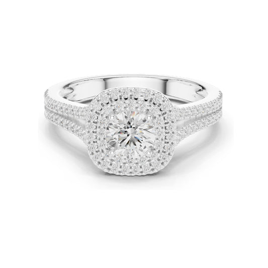 1.726 CT Lab Diamond Halo Engagement Ring for Women | VVS-VS EF Clarity | 18KT, 14KT, 10KT Gold & 925 Silver | Rose, Yellow, White Gold & Moissanite Options