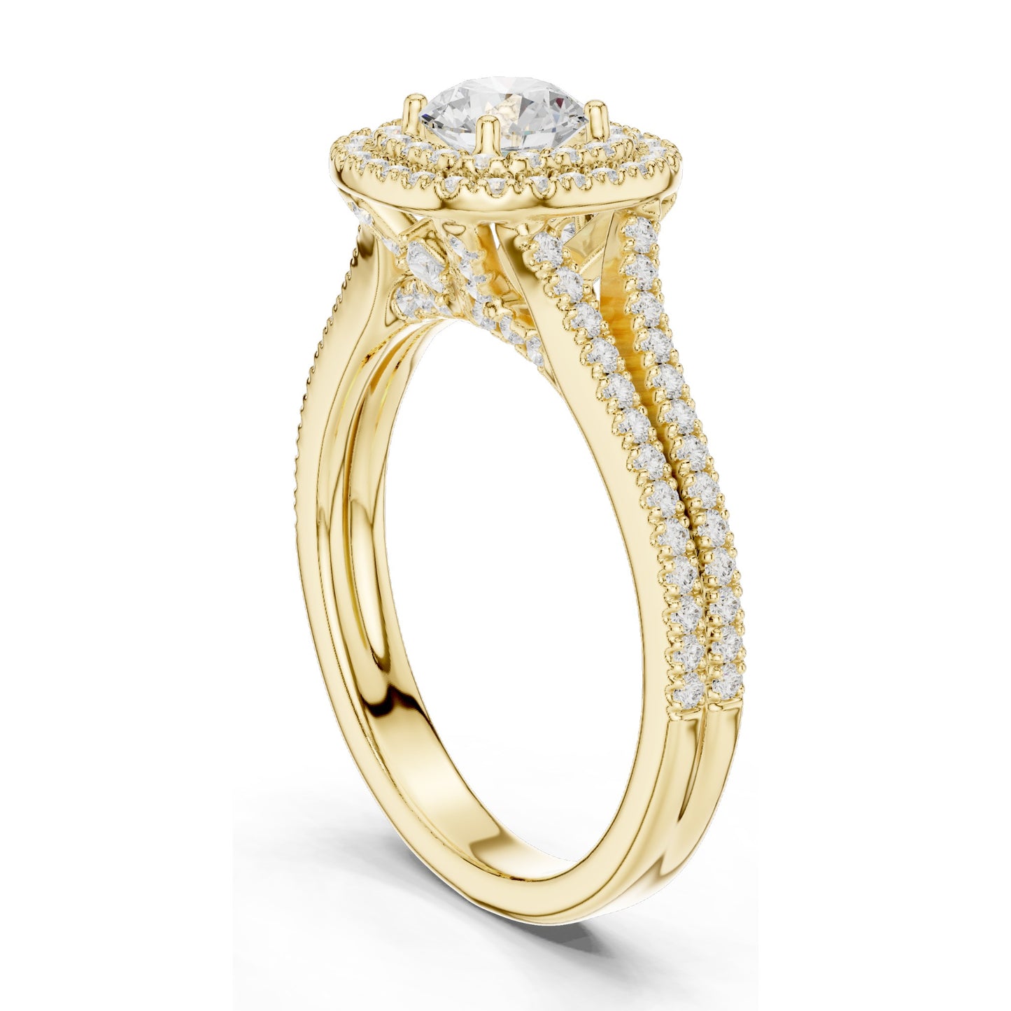 1.726 CT Lab Diamond Halo Engagement Ring for Women | VVS-VS EF Clarity | 18KT, 14KT, 10KT Gold & 925 Silver | Rose, Yellow, White Gold & Moissanite Options