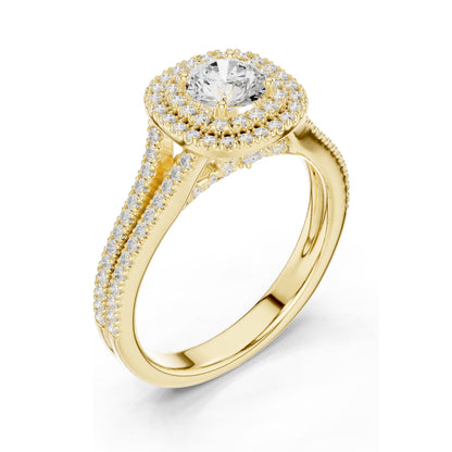 1.726 CT Lab Diamond Halo Engagement Ring for Women | VVS-VS EF Clarity | 18KT, 14KT, 10KT Gold & 925 Silver | Rose, Yellow, White Gold & Moissanite Options