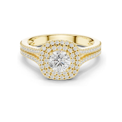 1.726 CT Lab Diamond Halo Engagement Ring for Women | VVS-VS EF Clarity | 18KT, 14KT, 10KT Gold & 925 Silver | Rose, Yellow, White Gold & Moissanite Options