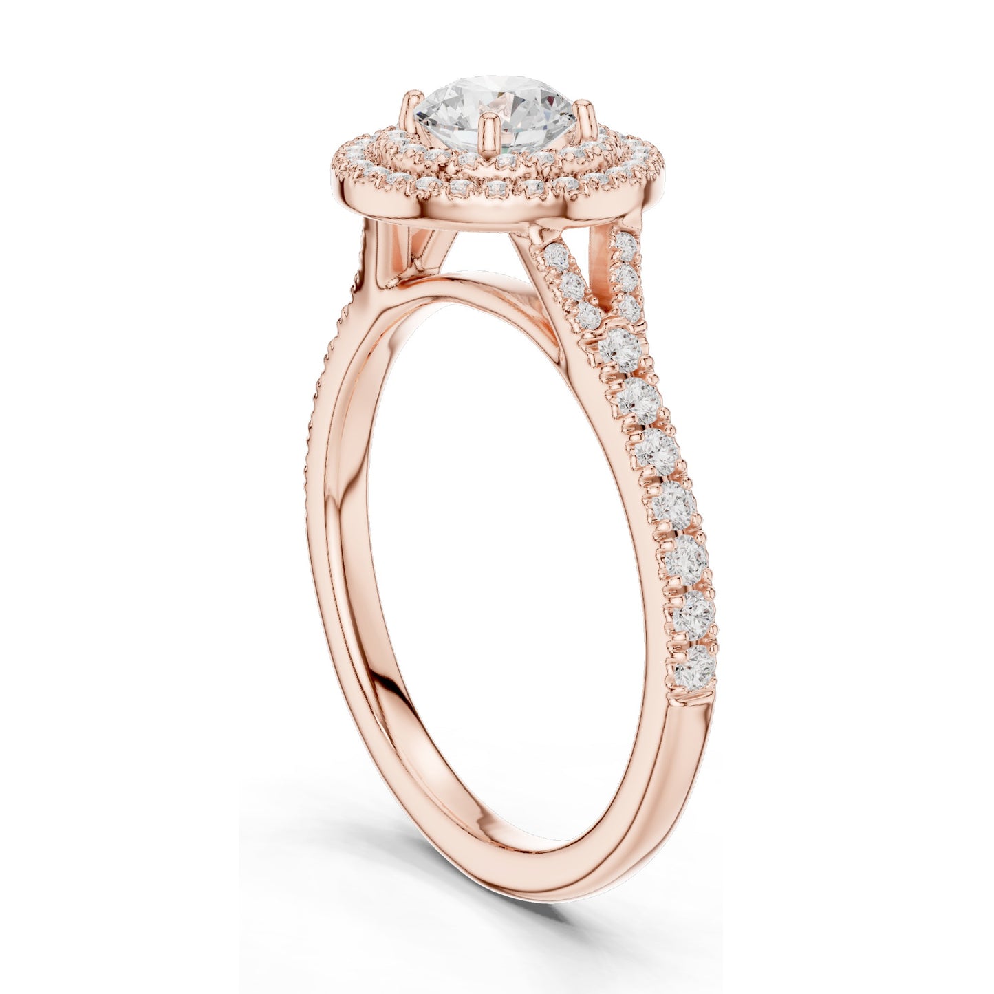 1.082 CT Round Brilliant Halo Lab Diamond Engagement Ring for Women | VVS-VS EF Clarity | 18KT, 14KT, 10KT Gold & 925 Silver | Rose, Yellow, White Gold & Moissanite Options