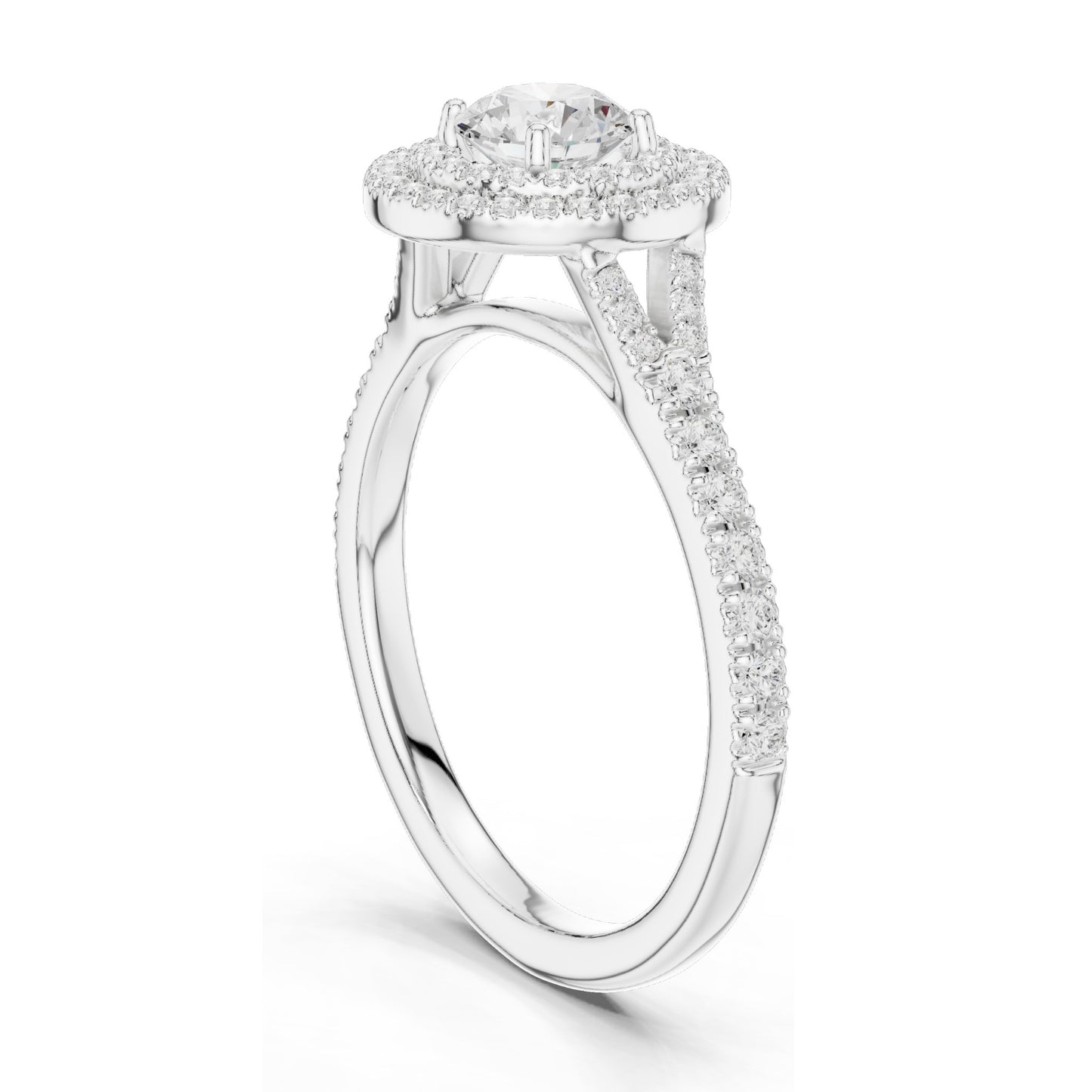 1.082 CT Round Brilliant Halo Lab Diamond Engagement Ring for Women | VVS-VS EF Clarity | 18KT, 14KT, 10KT Gold & 925 Silver | Rose, Yellow, White Gold & Moissanite Options