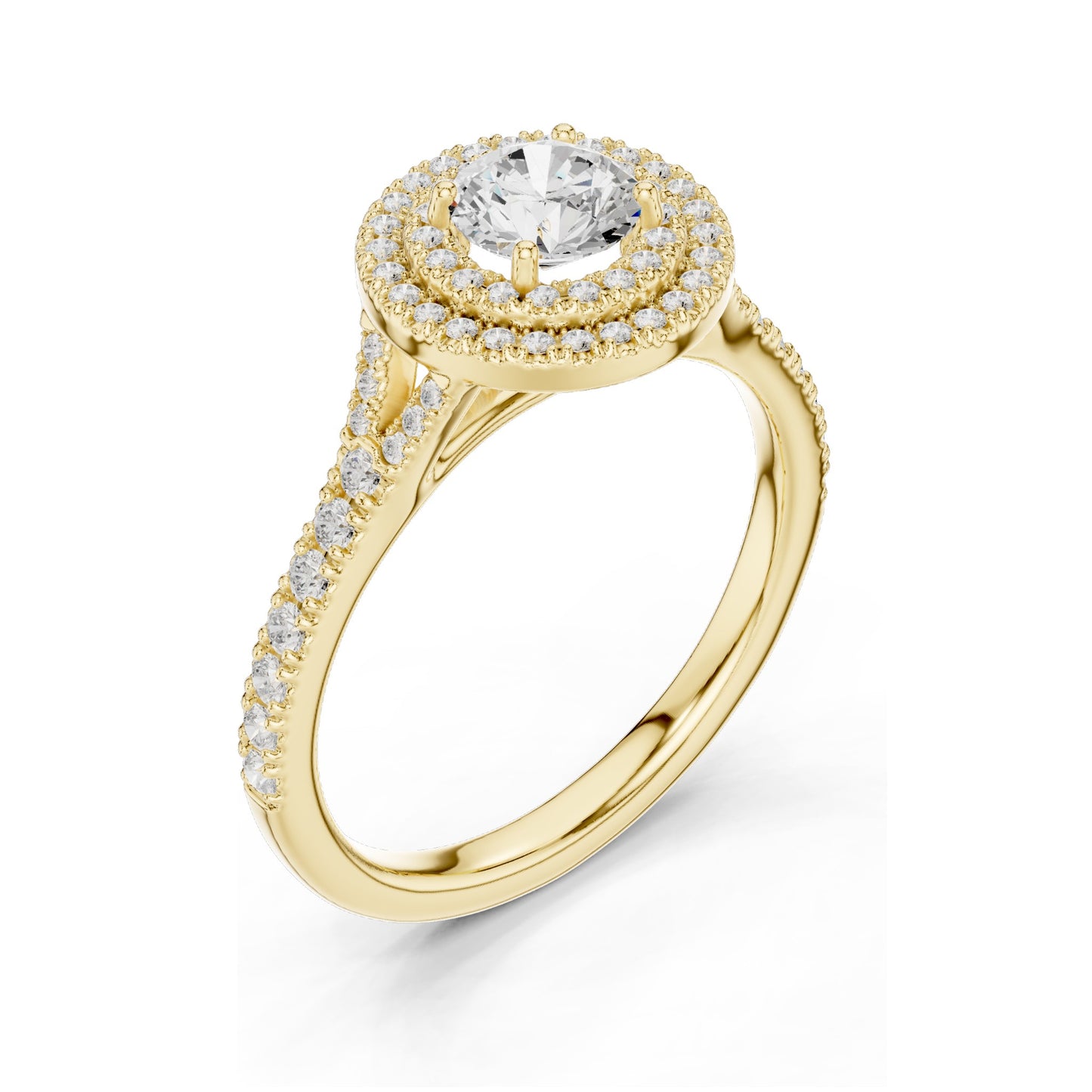 1.082 CT Round Brilliant Halo Lab Diamond Engagement Ring for Women | VVS-VS EF Clarity | 18KT, 14KT, 10KT Gold & 925 Silver | Rose, Yellow, White Gold & Moissanite Options