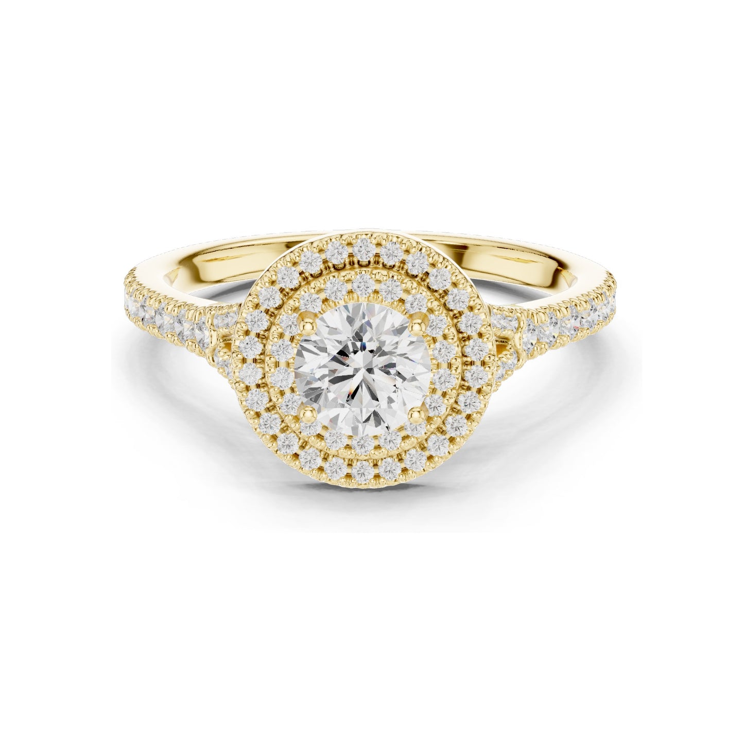 1.082 CT Round Brilliant Halo Lab Diamond Engagement Ring for Women | VVS-VS EF Clarity | 18KT, 14KT, 10KT Gold & 925 Silver | Rose, Yellow, White Gold & Moissanite Options