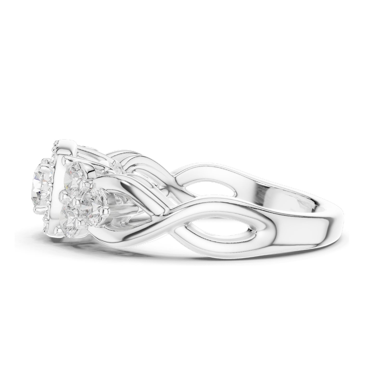 1.11 CT Lab Diamond Halo Engagement Ring for Women | VVS-VS EF Clarity | 18KT, 14KT, 10KT Gold & 925 Silver | Rose, Yellow, White Gold & Moissanite Options