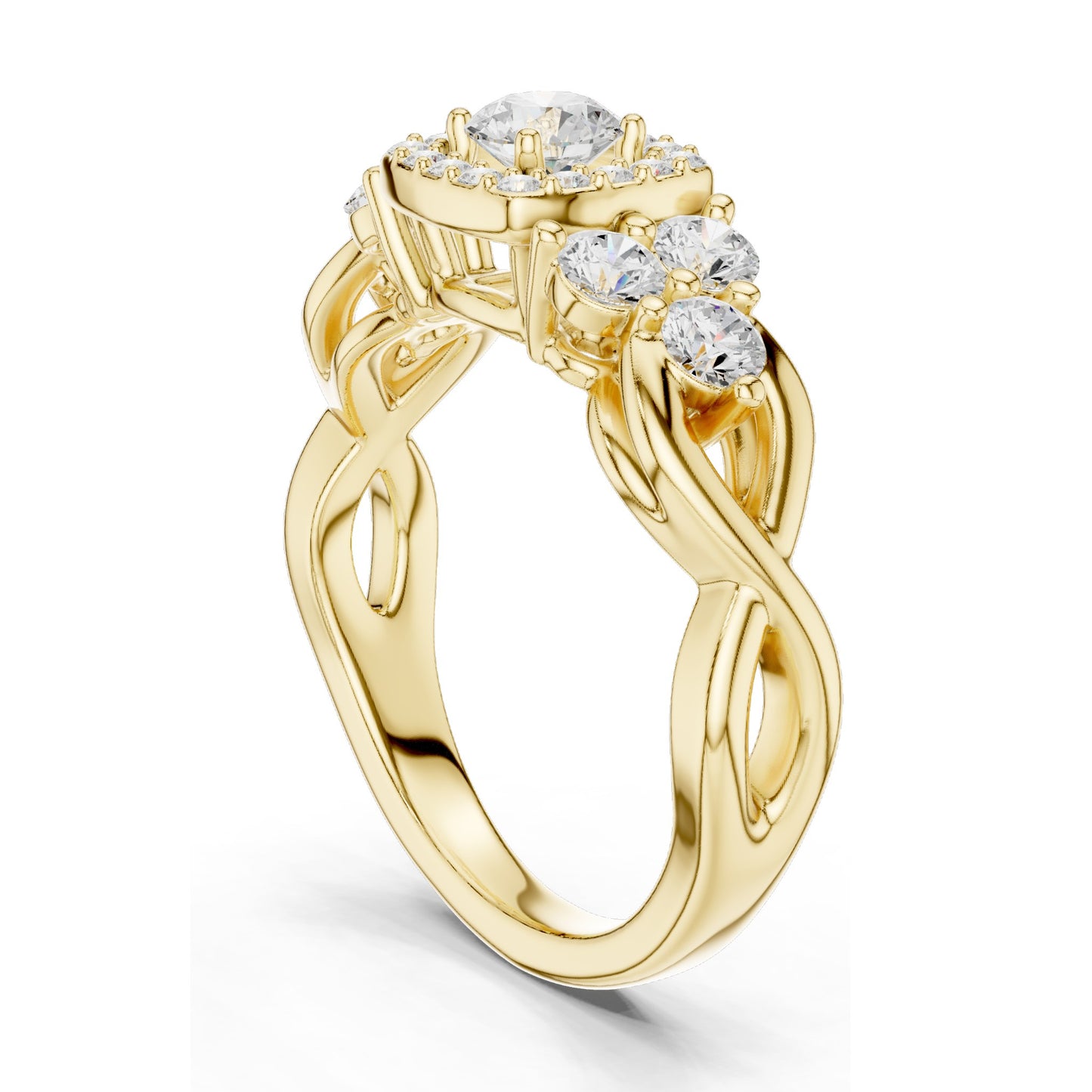1.11 CT Lab Diamond Halo Engagement Ring for Women | VVS-VS EF Clarity | 18KT, 14KT, 10KT Gold & 925 Silver | Rose, Yellow, White Gold & Moissanite Options