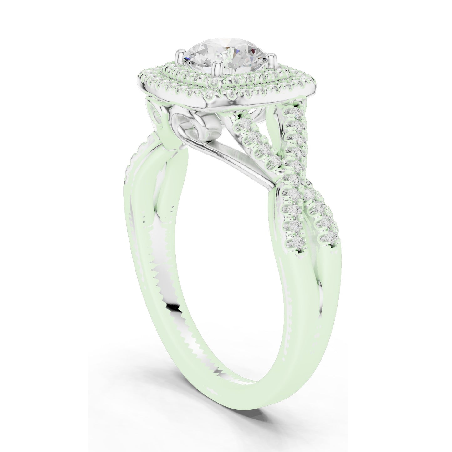 1.22 CT Cushion Cut Lab Diamond Halo Engagement Ring | VVS-VS EF Clarity | 18KT, 14KT, 10KT Gold & 925 Silver | Rose, Yellow, White Gold & Moissanite Options