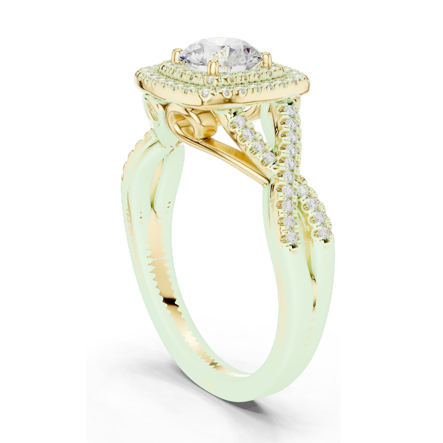 1.22 CT Cushion Cut Lab Diamond Halo Engagement Ring | VVS-VS EF Clarity | 18KT, 14KT, 10KT Gold & 925 Silver | Rose, Yellow, White Gold & Moissanite Options