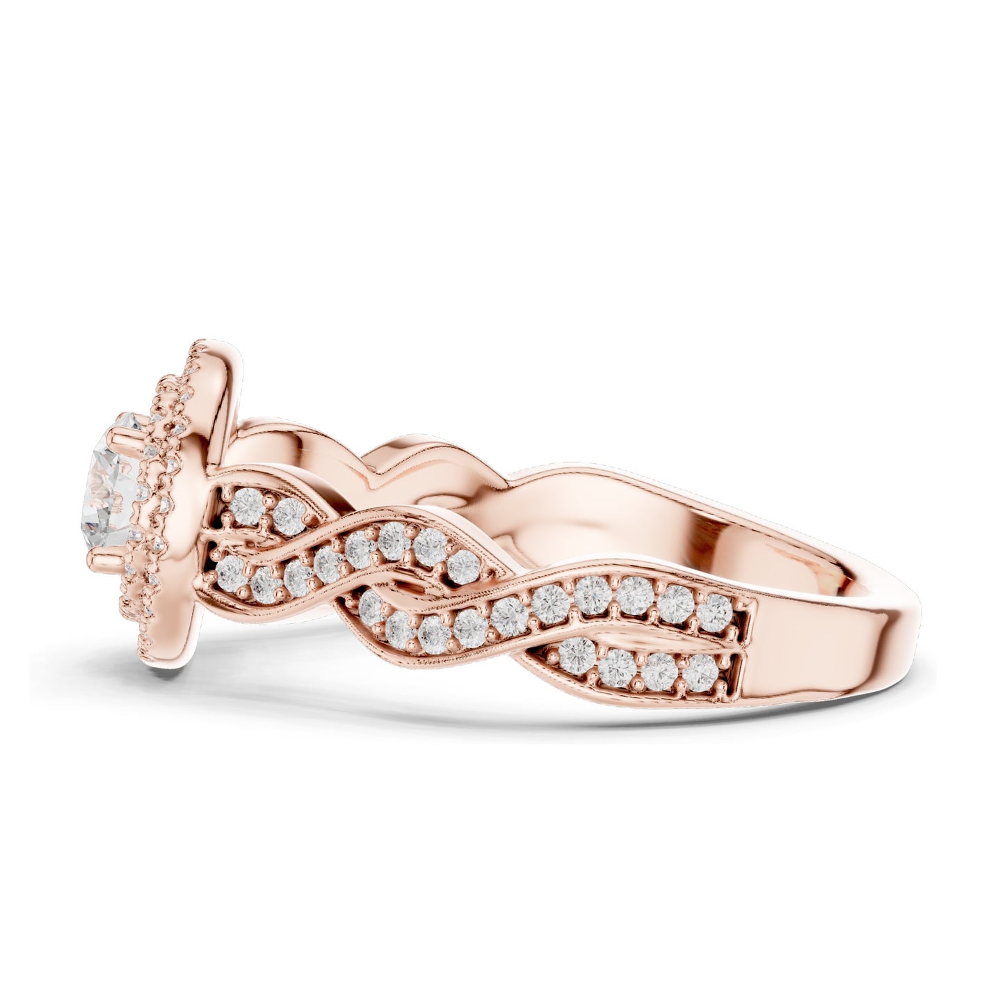 1.006 CT Round Brilliant Lab Diamond Halo Engagement Ring for Women | VVS-VS EF Clarity | 18KT, 14KT, 10KT Gold & 925 Silver | Rose, Yellow, White Gold & Moissanite Options