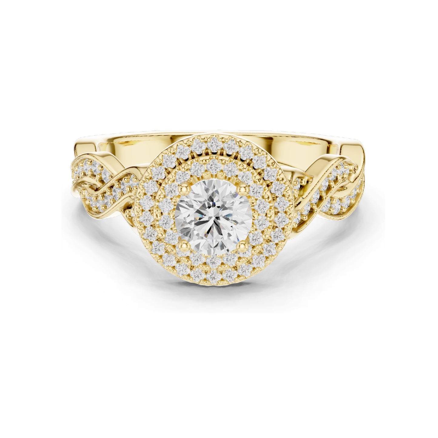 1.006 CT Round Brilliant Lab Diamond Halo Engagement Ring for Women | VVS-VS EF Clarity | 18KT, 14KT, 10KT Gold & 925 Silver | Rose, Yellow, White Gold & Moissanite Options