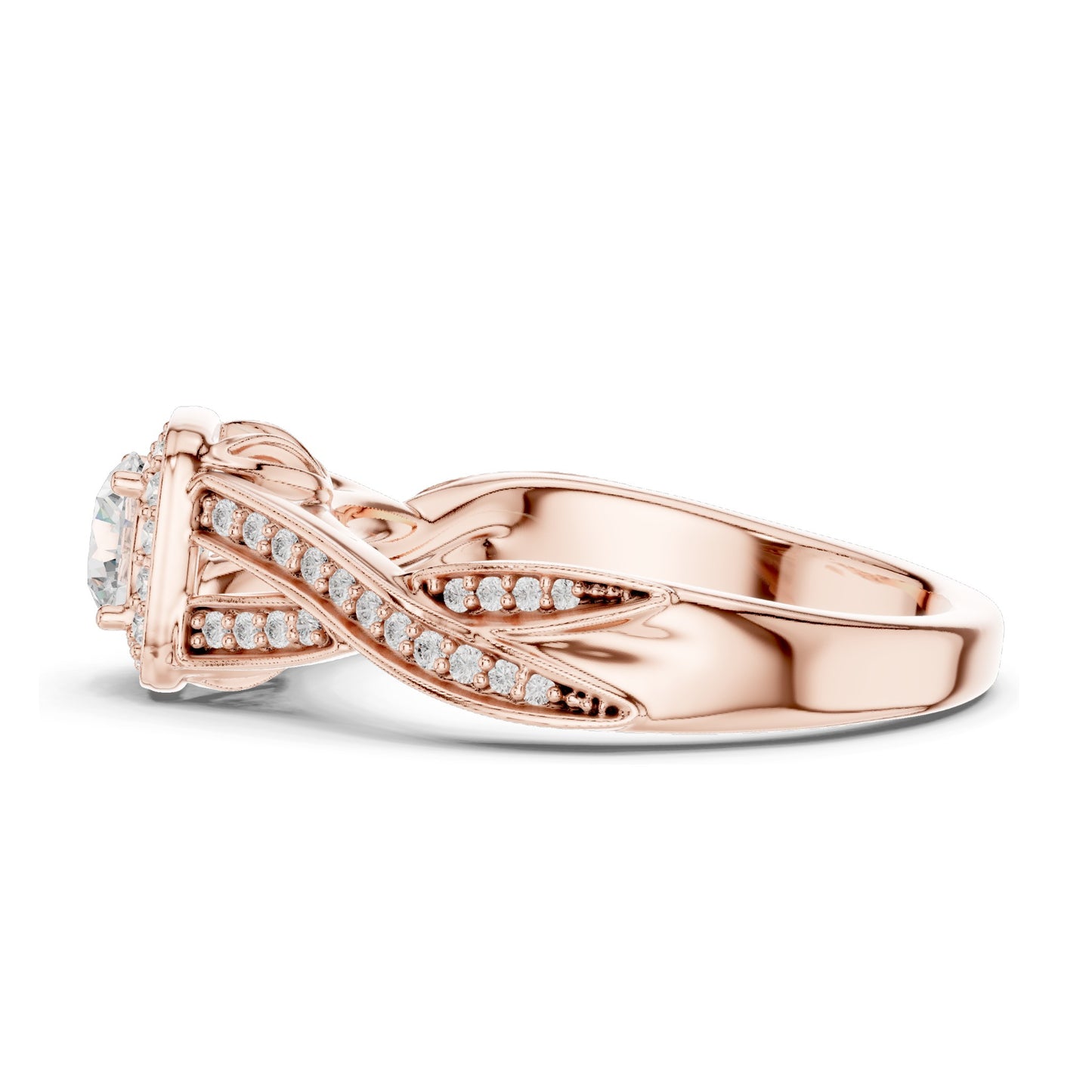 0.78 CT Round Brilliant Cut Lab Diamond Halo Engagement Ring | VVS-VS EF Clarity | 18KT, 14KT, 10KT Gold & 925 Silver | Rose, Yellow, White Gold & Moissanite Options