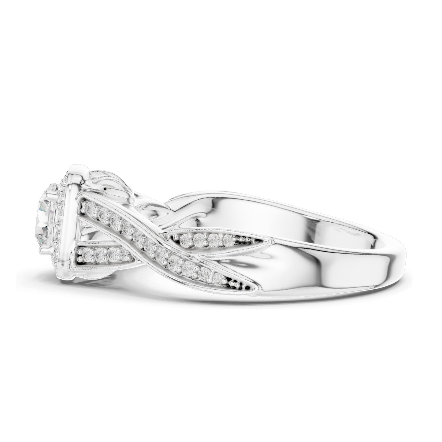 0.78 CT Round Brilliant Cut Lab Diamond Halo Engagement Ring | VVS-VS EF Clarity | 18KT, 14KT, 10KT Gold & 925 Silver | Rose, Yellow, White Gold & Moissanite Options