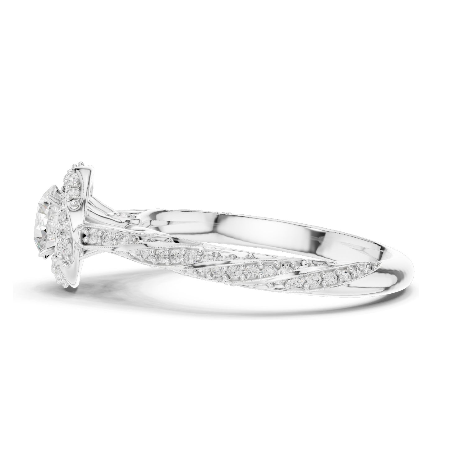 1.154 CT Round Brilliant Lab Diamond Halo Engagement Ring | VVS-VS EF Clarity | 18KT, 14KT, 10KT Gold & 925 Silver | Rose, Yellow, White Gold & Moissanite Options